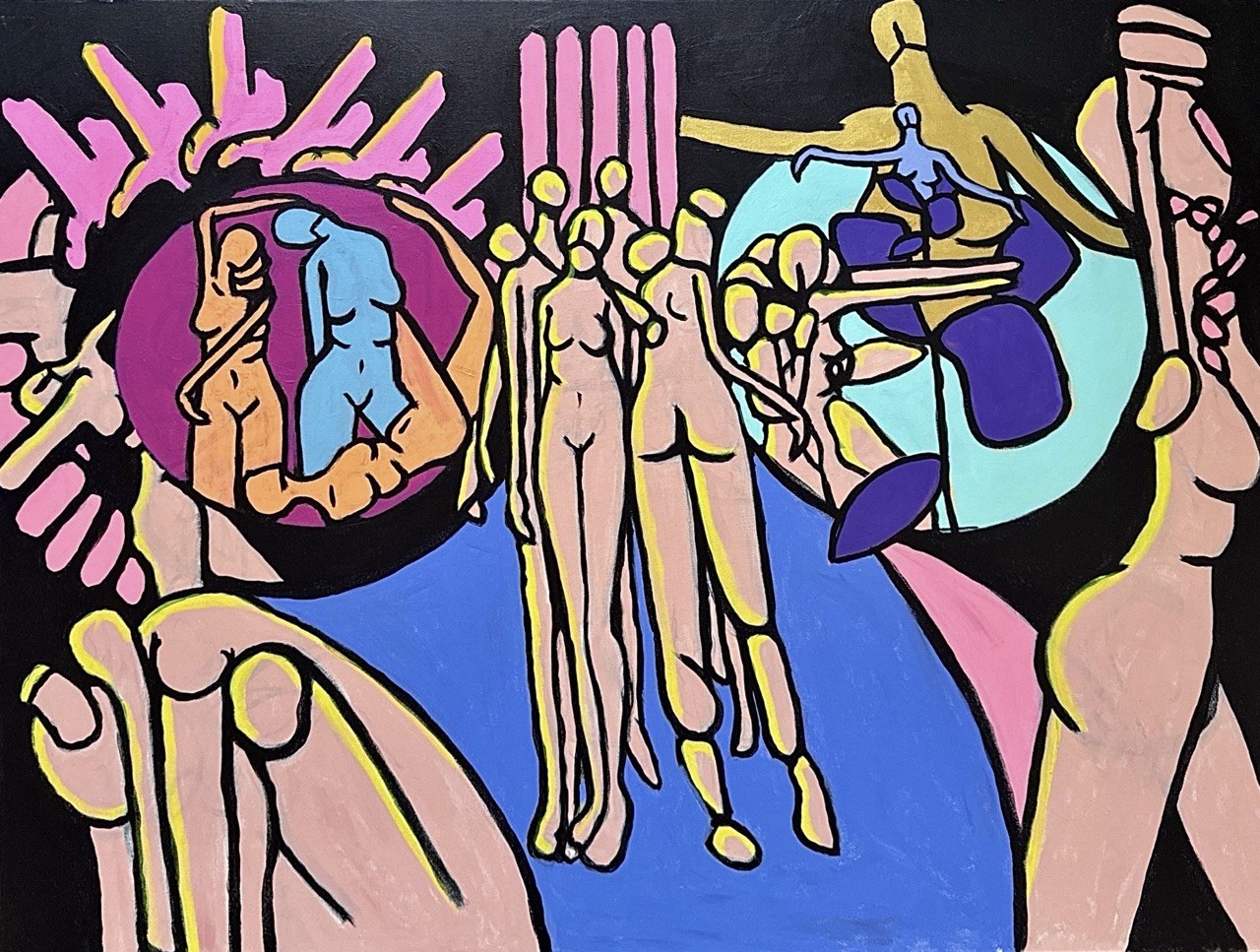 Arduous, 2025. Acrylic on canvas. 36 × 48 inches.