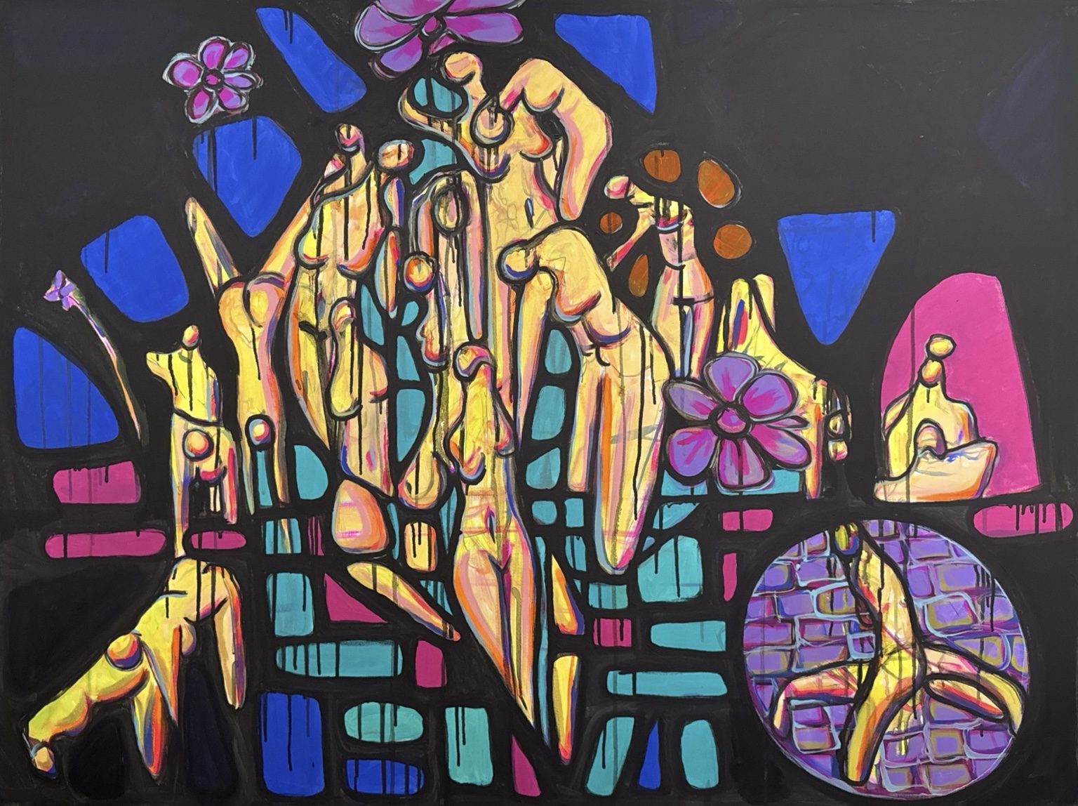 Reclamation — 2026, Acrylic on canvas, 36 × 48 in, Joshua Michael Schwartz